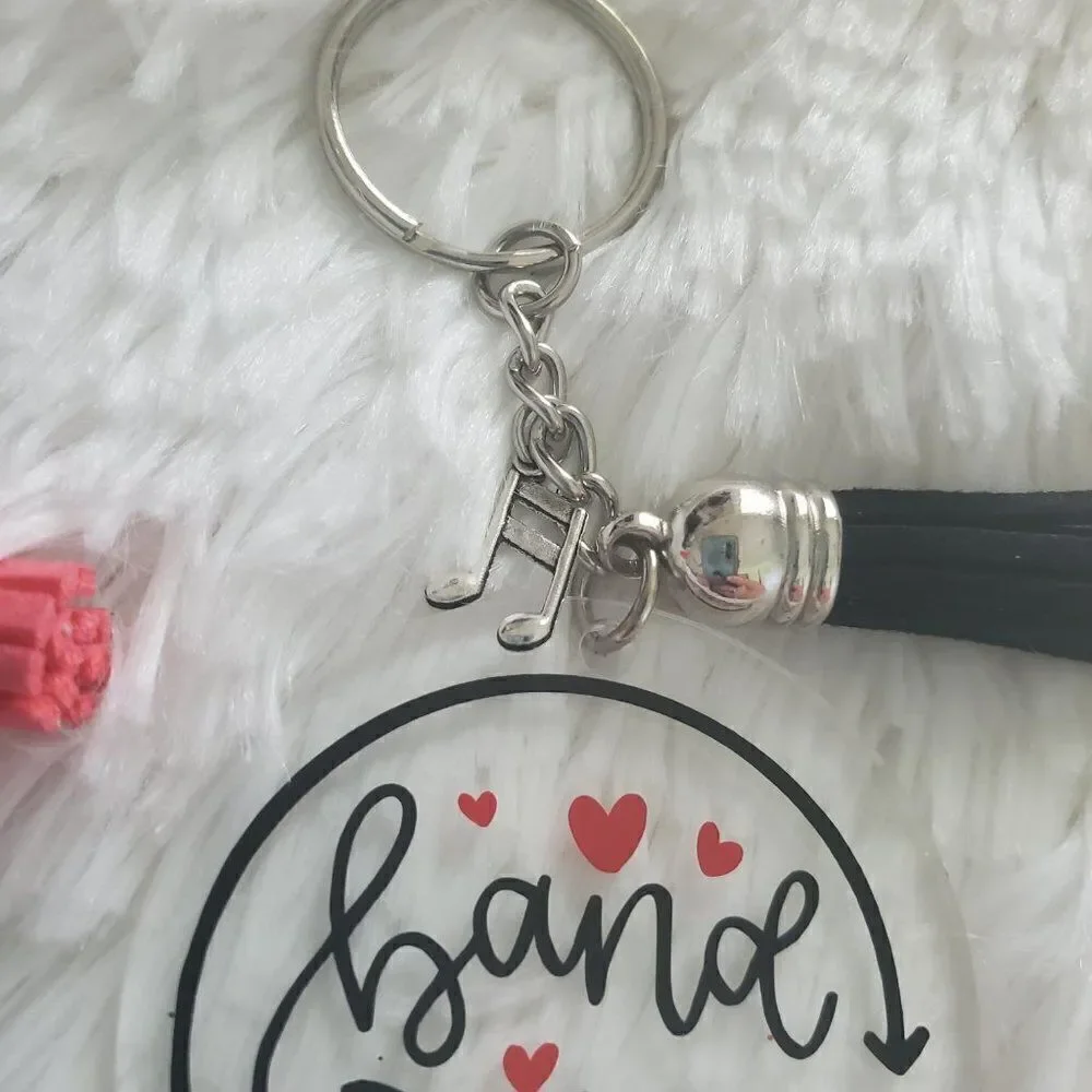 Band Mom Keychain, Band Dad Keychain, Music Note Keychain